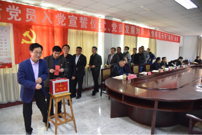 公司召開新黨員入黨宣誓儀式、黨員發(fā)展對象、入黨積極分子“雙推”會議
