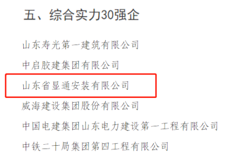 喜報(bào)!我市獲得2022年度山東省建筑業(yè)十強(qiáng)縣***名！公司榮獲“山東省建筑業(yè)綜合實(shí)力30強(qiáng)企”稱號(hào)